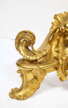 Pair of French Louis XV Style Gilt Bronze Ormolu Chenets circa 1880 - 2140750