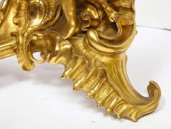 Pair of French Louis XV Style Gilt Bronze Ormolu Chenets circa 1880 - 2140751