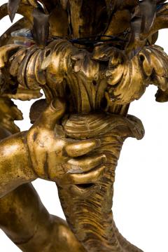 Pair of French Louis XV Style Gilt Cherub Torchieres - 4626018