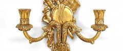 Pair of French Louis XV Style Gilt Instrument Wall Sconces - 1379941