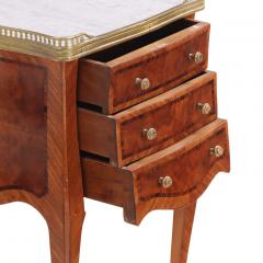 Pair of French Louis XV Style Marble Top Nightstands or End Tables C 1950 - 4651677