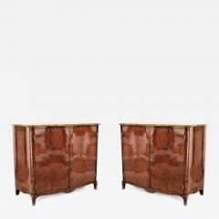 Pair of French Louis XV Style Serpentine Shaped Commodes - 740411