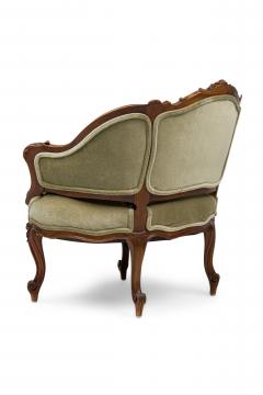 Pair of French Louis XV Style Walnut Lowback Armchair - 4169660