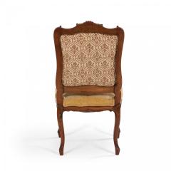 Pair of French Louis XV Velvet Walnut Side Chairs - 4665879