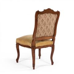 Pair of French Louis XV Velvet Walnut Side Chairs - 4665880
