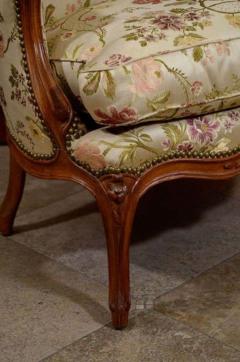 Pair of French Louis XV Walnut Bergere Chairs - 2679641