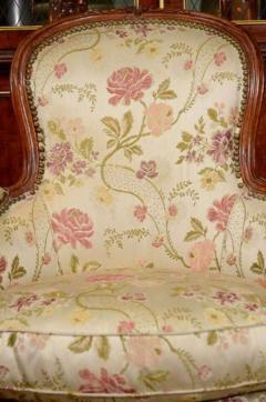 Pair of French Louis XV Walnut Bergere Chairs - 2679644