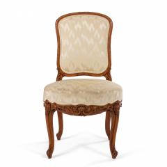 Pair of French Louis XV Walnut Side Chairs - 1418946