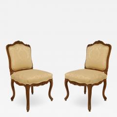 Pair of French Louis XV Walnut Side Chairs - 1421396