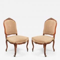 Pair of French Louis XV Walnut Side Chairs - 4718134