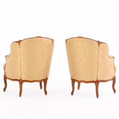 Pair of French Louis XV style Bergere Chairs C 1940  - 4601081