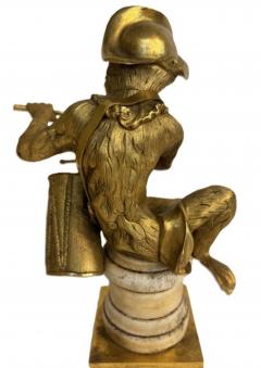 Pair of French Louis XV style gilt bronze monkeys playing musical instruments o - 4652201