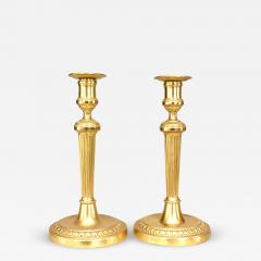 Pair of French Louis XVI Bronze Candlesticks - 4692372