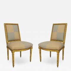 Pair of French Louis XVI Gilt Side Chairs - 1421176