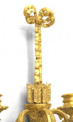 Pair of French Louis XVI Gilt Wooden Wall Sconces - 1379955