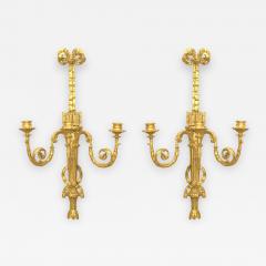 Pair of French Louis XVI Gilt Wooden Wall Sconces - 1393952