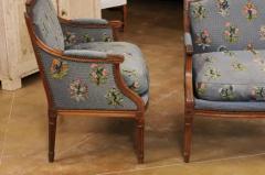 Pair of French Louis XVI Period 1790s Berg re Marquise Chairs with Upholstery - 3521508