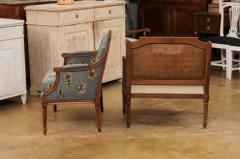 Pair of French Louis XVI Period 1790s Berg re Marquise Chairs with Upholstery - 3521558