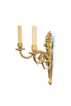 Pair of French Louis XVI Style Bronze Dore Wall Sconces - 1398483