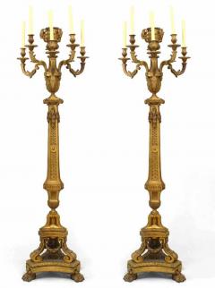 Pair of French Louis XVI Style Bronze Floor Torchieres - 4172910