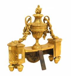 Pair of French Louis XVI Style Bronze Urn Andirons - 4201065