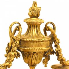 Pair of French Louis XVI Style Bronze Urn Andirons - 4201066