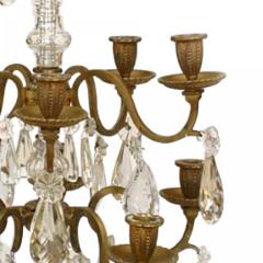 Pair of French Louis XVI Style Bronze and Crystal Candelabras - 4635097