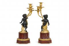 Pair of French Louis XVI Style Cupid and Satyr Candelabras - 4200375