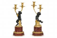 Pair of French Louis XVI Style Cupid and Satyr Candelabras - 4200376