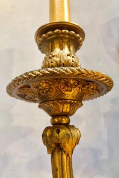 Pair of French Louis XVI Style Dore Bronze Sconces with Foundry Name - 3001726