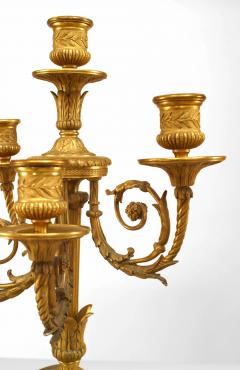 Pair of French Louis XVI Style Gilt Bronze and Marble Candelabras - 4199899
