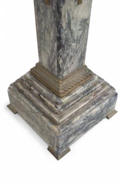 Pair of French Louis XVI Style Gray Marble and Bronze Display Pedestals - 2798145