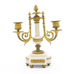 Pair of French Louis XVI Style Marble and Bronze Candelabras - 4200025
