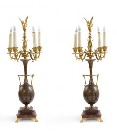 Pair of French Louis XVI Style Ormolu and Bronze Figural Candelabras - 4631894
