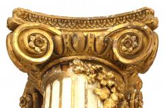 Pair of French Louis XVI Style Painted Carved Columns - 2801729
