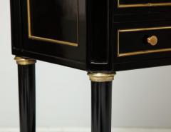 Pair of French Louis XVI style marble top end tables with brass gallery - 1790845