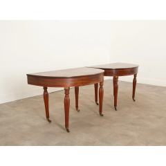 Pair of French Mahogany Demilune Table Ends - 3059025