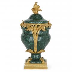 Pair of French Malachite and Gilt Bronze Vases - 1937786