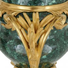 Pair of French Malachite and Gilt Bronze Vases - 1937789