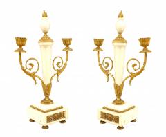 Pair of French Marble and Gilt Bronze Candelabras - 4660370