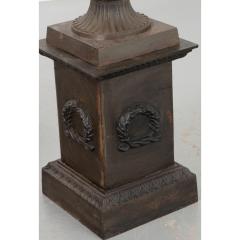 Pair of French Metal Urns on Pedestals - 2290868