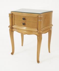 Pair of French Mid Century 1950s Maple Bedside End Tables - 447214