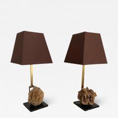 Pair of French Mid Century Desert Rose Table Lamps - 2991677