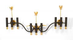 Pair of French Mid Century Gilt Brass Wall Sconces - 1377673