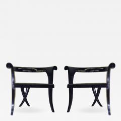 Pair of French Mid Century Lounge Chairs in the Modern Neoclassical Style - 1821724