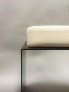 Pair of French Mid Century Minimalist Wrought Iron Cotton Benches Stools - 3256310