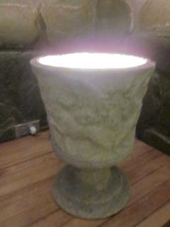 Pair of French Mid Century Modern Lighted Stone Urns Table Lamps - 1830104