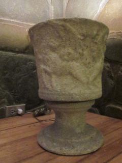 Pair of French Mid Century Modern Lighted Stone Urns Table Lamps - 1830105
