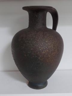 Pair of French Mid Century Modern Neoclassical Vases Amphora in Bronze Patina - 4091239