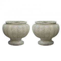 Pair of French Mid Century Modern Stone Table Lamps in the Form of Urns - 1759671